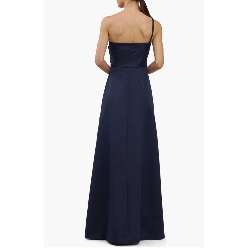 New Kay Unger Jillian One-Shoulder Gown Dark Midnight Blue Size 4 - Picture 3 of 8
